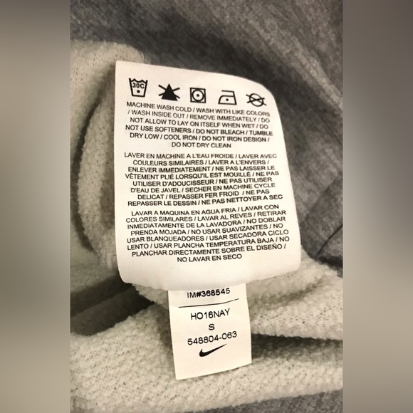 Nike Therma-Fit Heather Grey with Black Logo Thumb-Hole Pullover Hoodie - S - Picture 6 of 7